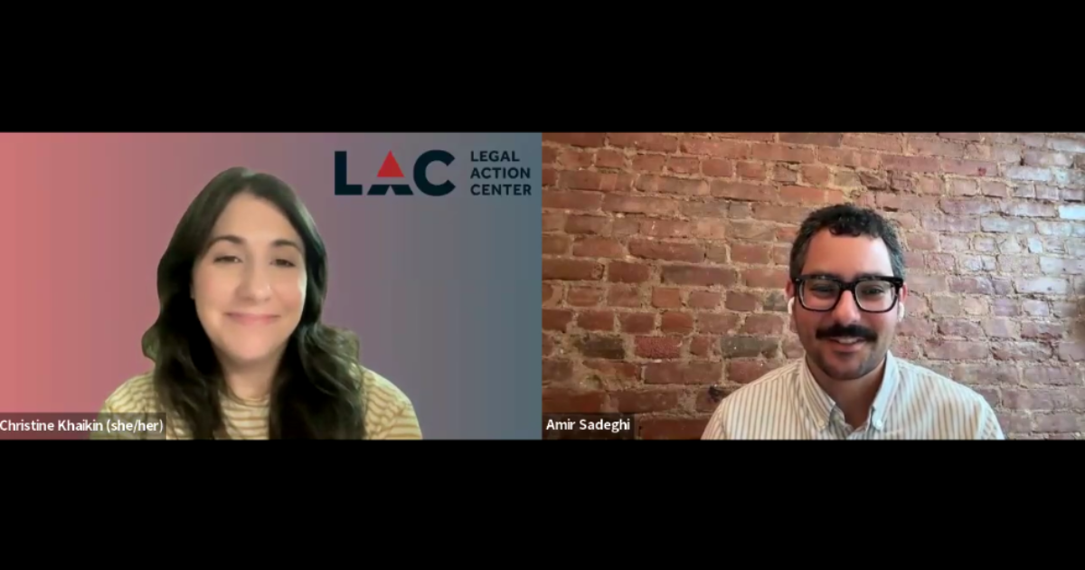 Legal Action Center | Q&A with Amir Sadeghi, Policy and Advocacy…