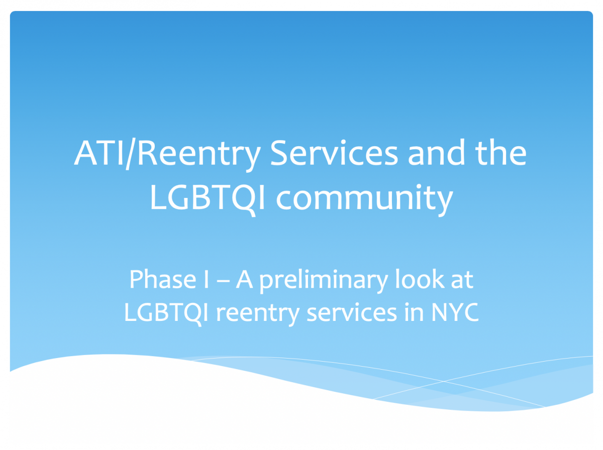 ATI/Reentry Services and the LGBTQI community